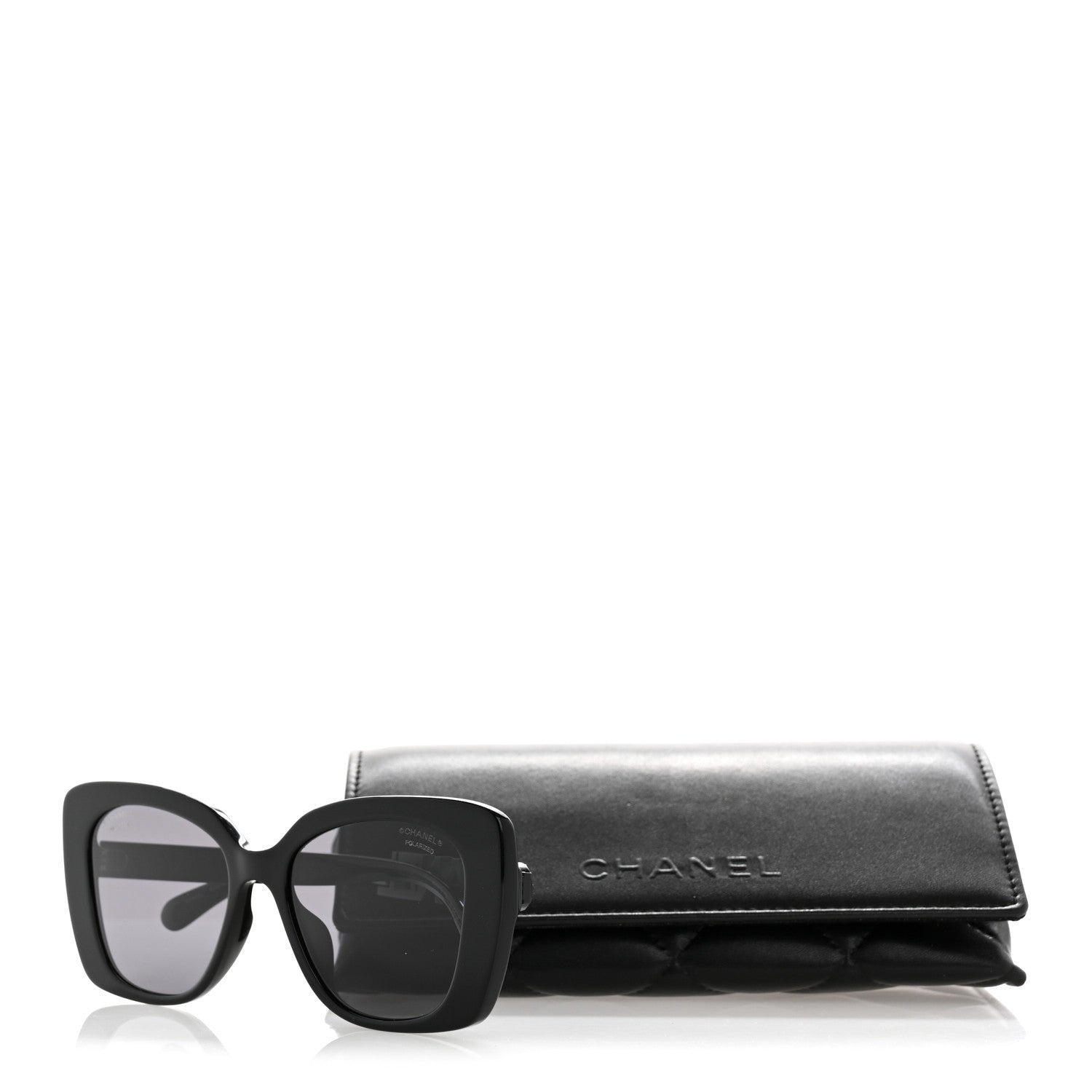 Chanel Acetate Strass Polarized Square Sunglasses 5422-B-A Black 9 of 9