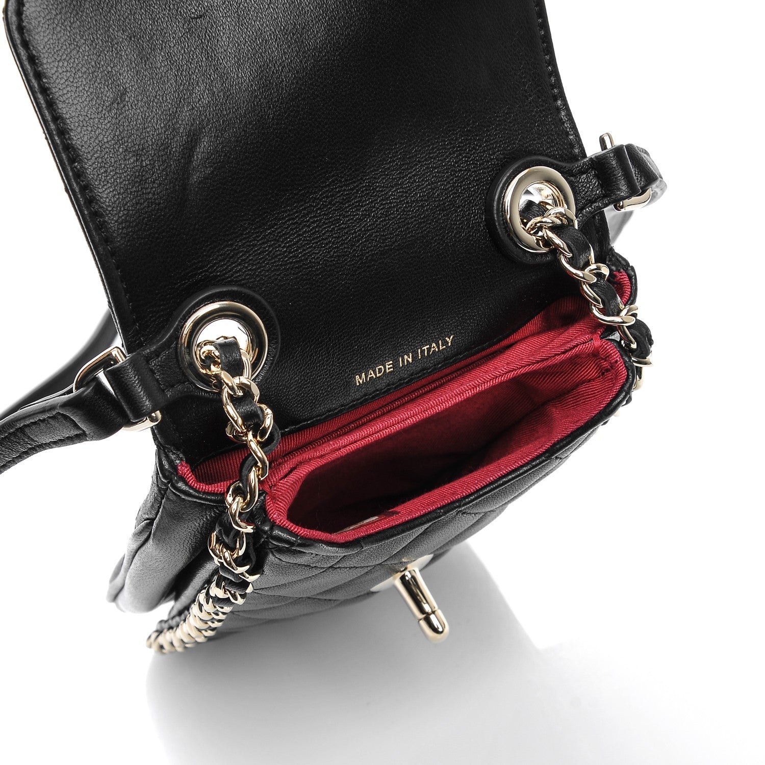 Chanel Lambskin Quilted Clutch With Chain Black 7 of 8