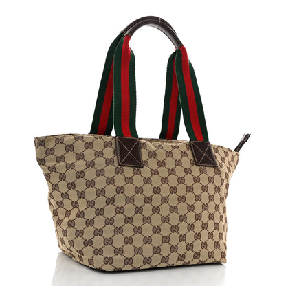 Gucci GG Monogram Medium Web Handle Bucket Tote Dark Brown 3 of 10