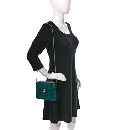 Bulgari Calfskin Small Serpenti Forever Snake Strap Crossbody Bag Emerald Green 2 of 13