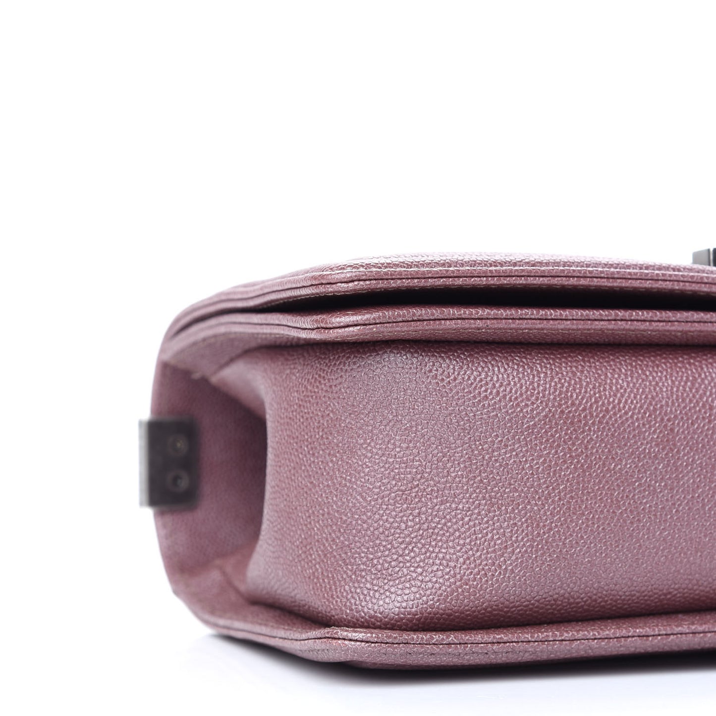 Metallic Caviar Chevron Quilted Medium Boy Flap Dark Pink