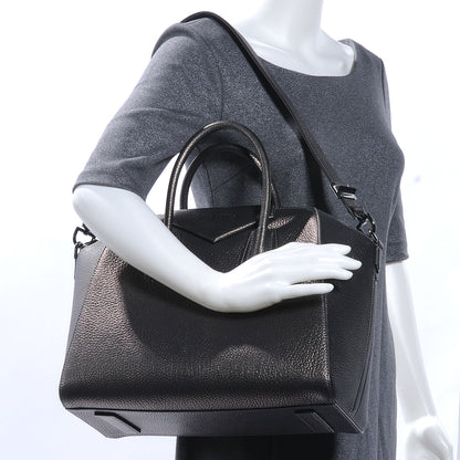 Givenchy Grained Goatskin Metallic Antigona Medium Gunmetal 2 of 8