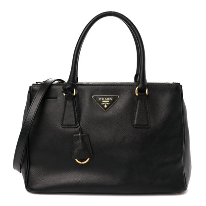 Prada Saffiano Small Galleria Double Zip Tote Black 1 of 11