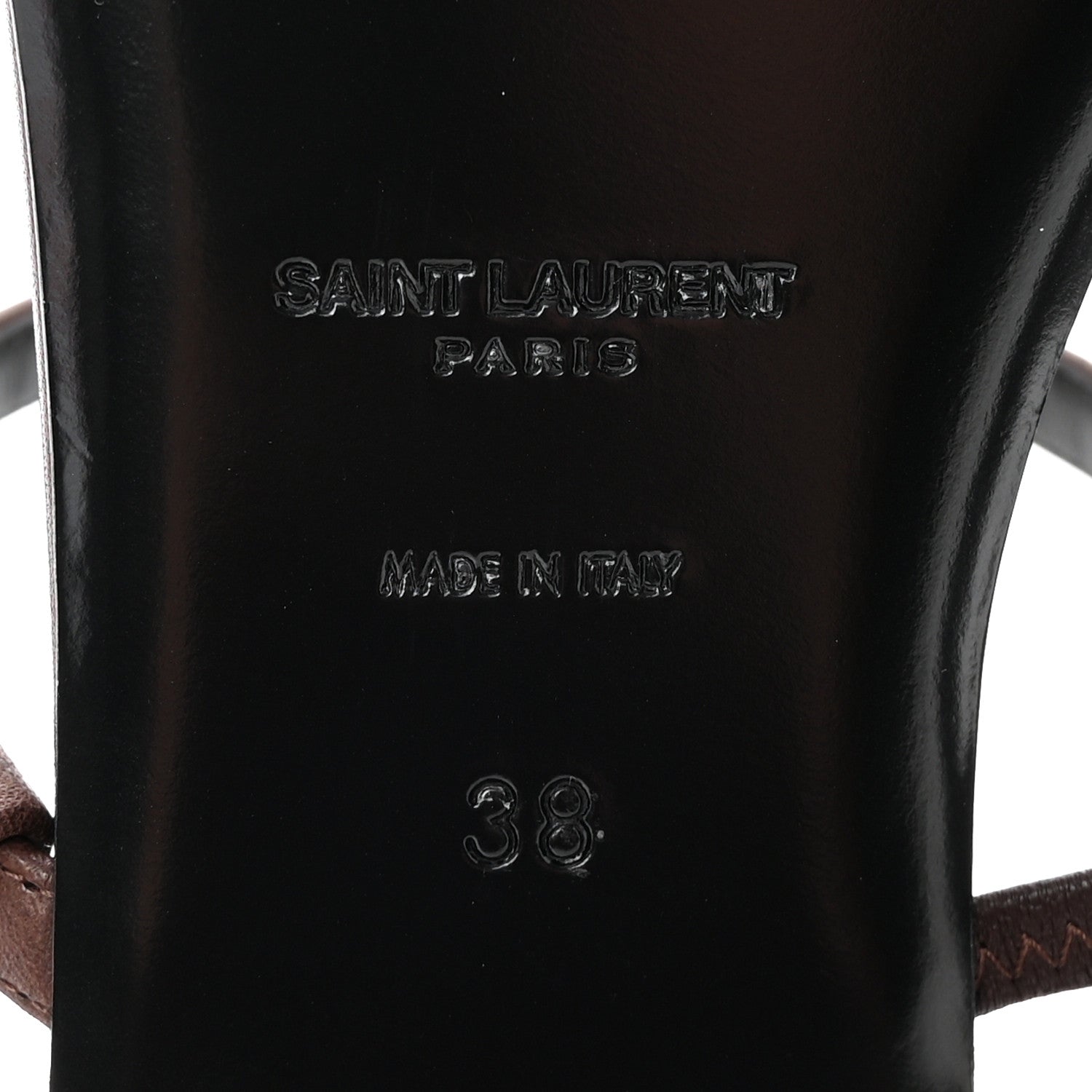 Saint Laurent Calfskin Cassandra Monogram Sandals 38 Moro 6 of 13