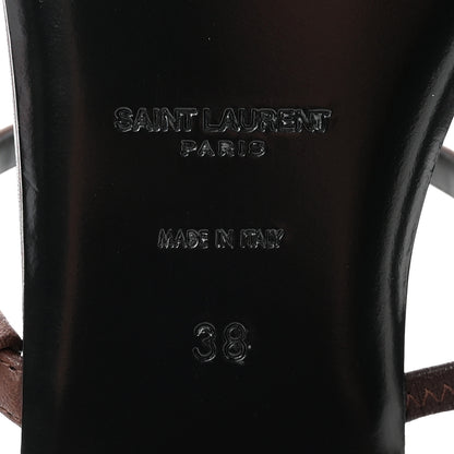 Saint Laurent Calfskin Cassandra Monogram Sandals 38 Moro 6 of 13