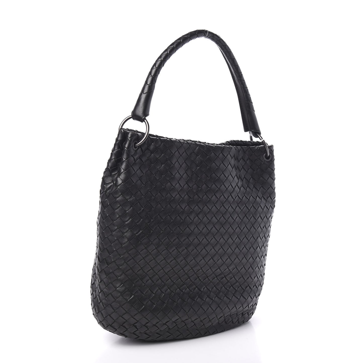 Nappa Intrecciato Bucket Bag Black