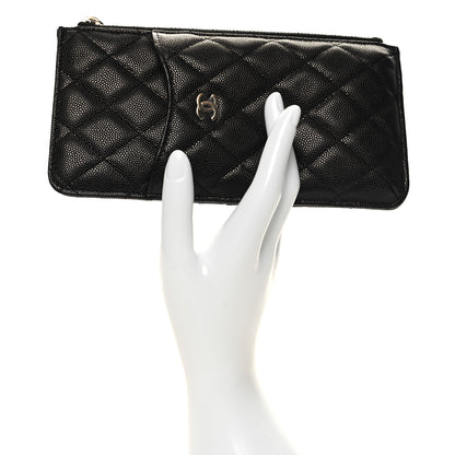 Chanel Caviar Quilted Classic Flat Wallet Pouch Black 2 of 10