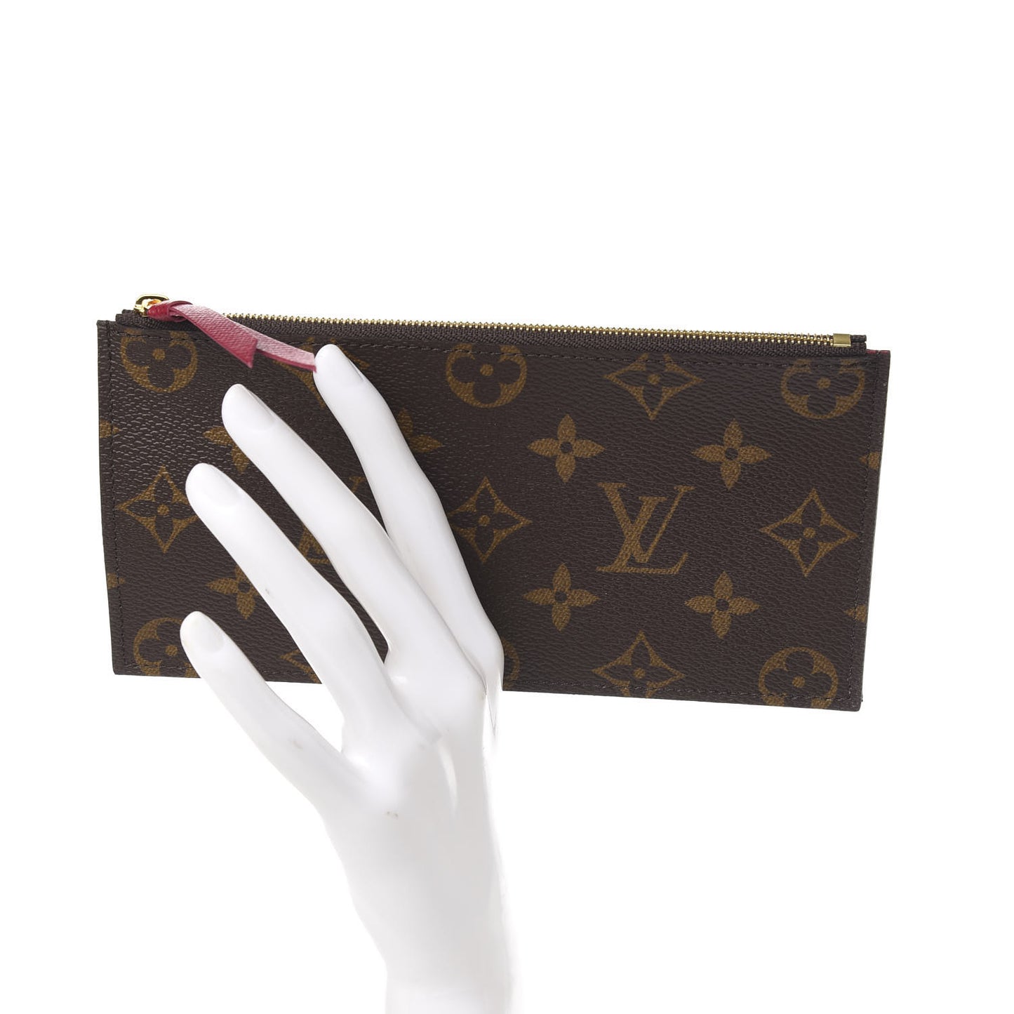 Monogram Felicie Chain Wallet Zippered Insert Fuchsia