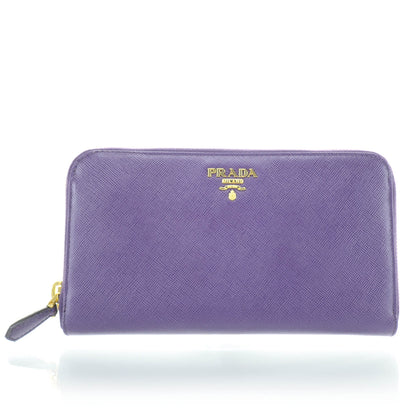 Prada Saffiano Zip Around Wallet Viola Purple 1 of 11