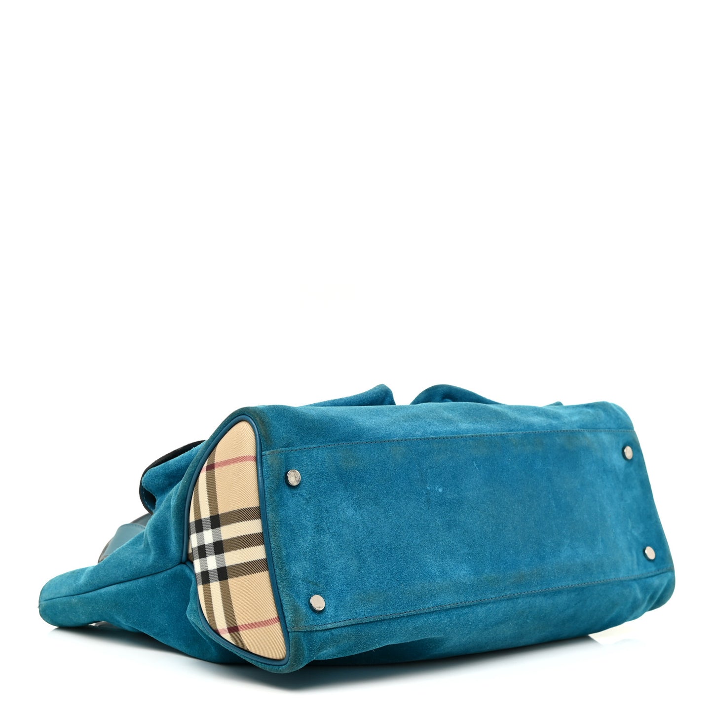 Suede Classic Check Shoulder Bag Blue