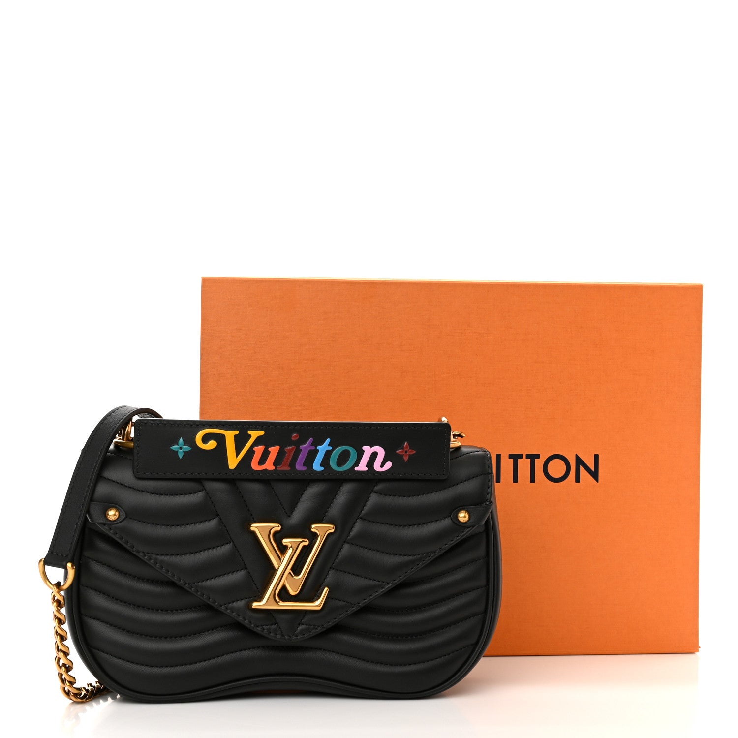 Louis Vuitton Calfskin New Wave Chain MM Black 12 of 12