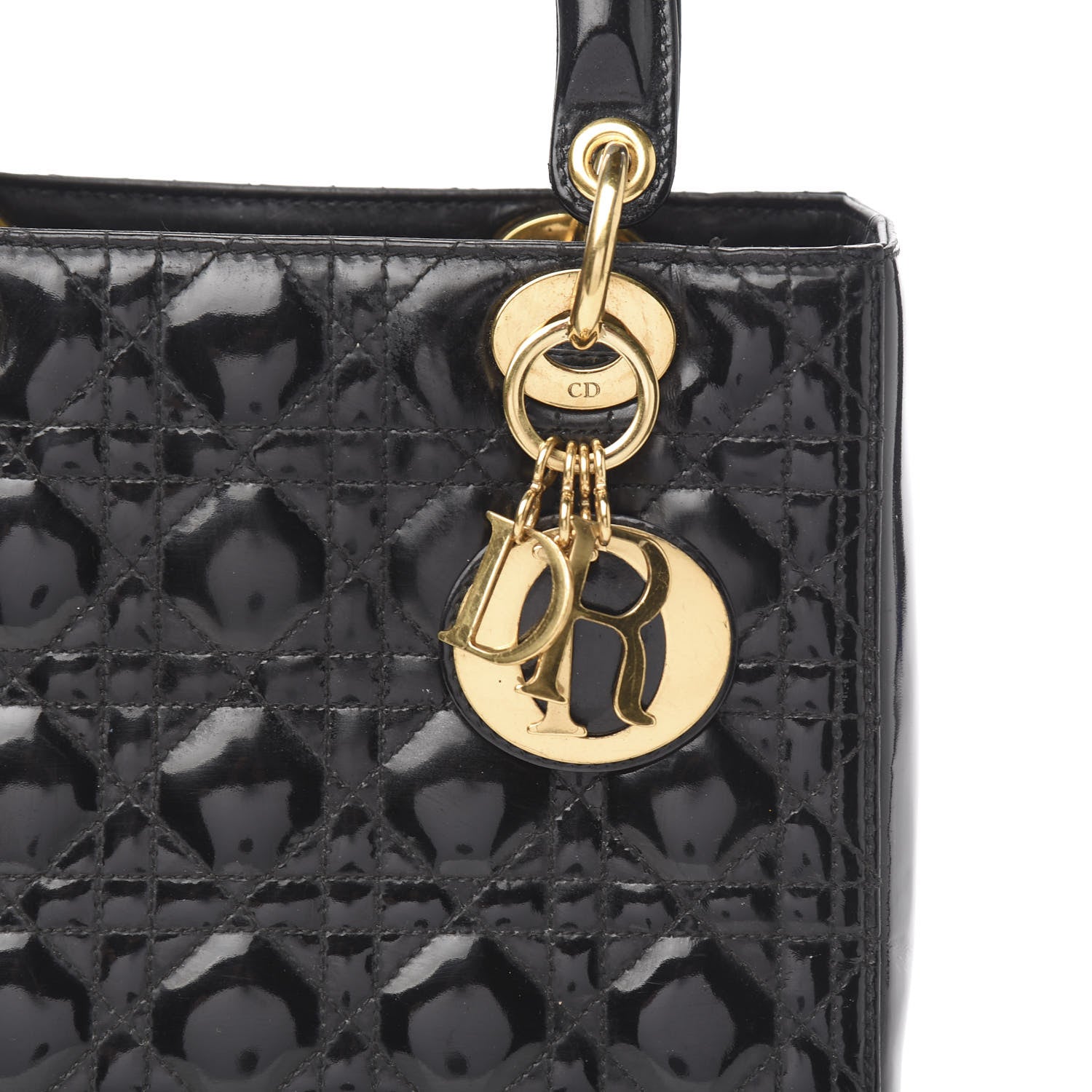 Christian Dior Patent Cannage Medium Lady Dior Black 10 of 11