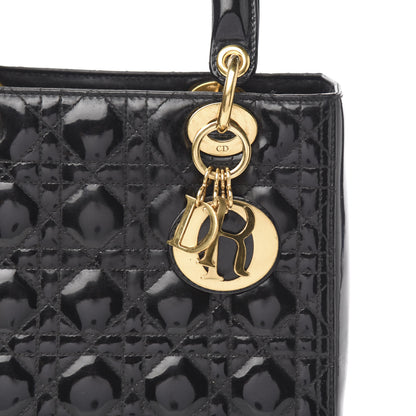 Christian Dior Patent Cannage Medium Lady Dior Black 10 of 11
