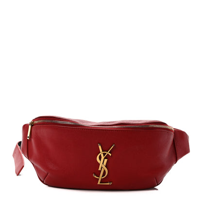 Saint Laurent Grain De Poudre Monogram Belt Bag Rouge Eros 1 of 10