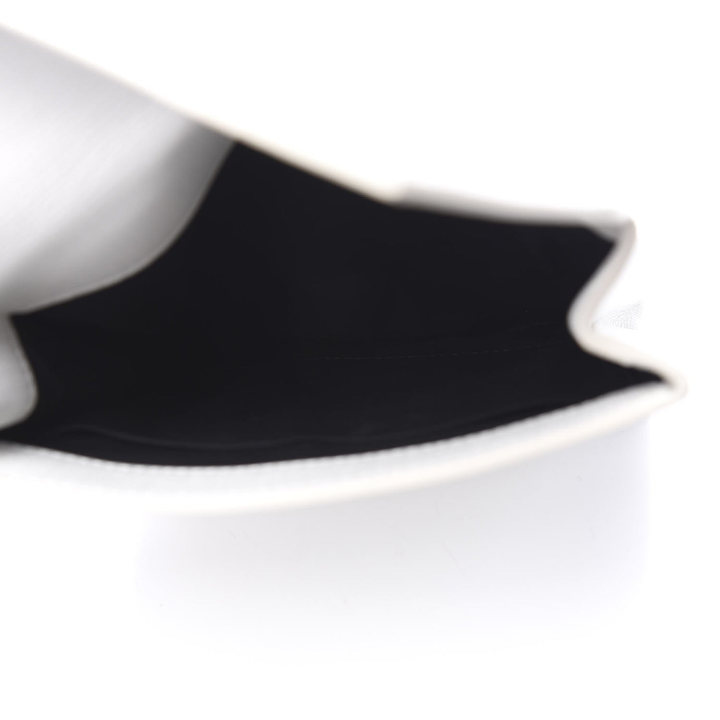 Squared Calfskin Logo Shopping Envelope Clutch White