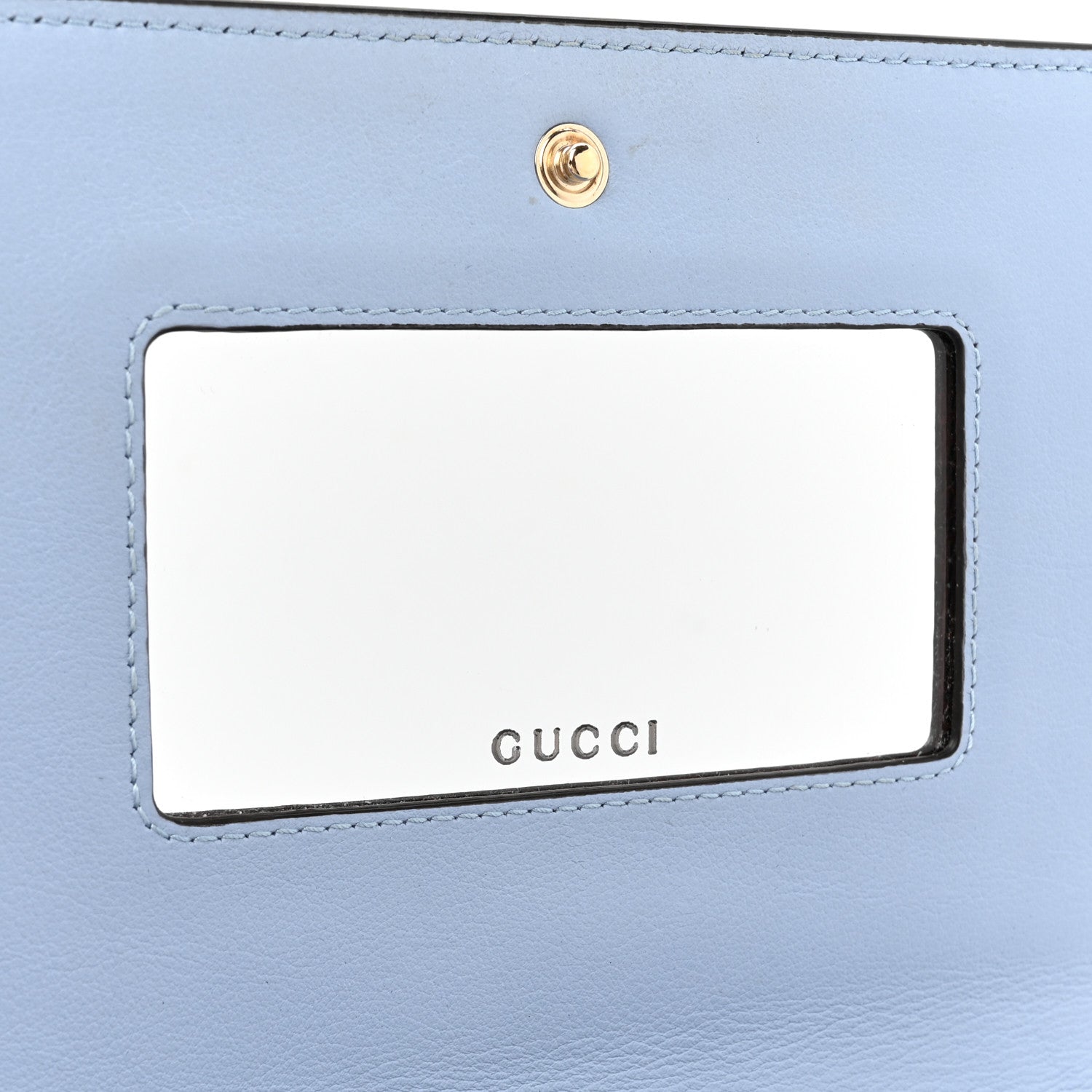 Gucci GG Supreme Monogram Textured Dollar Calfskin Mini GG Marmont Chain Wallet Light Pink Blue Beige 7 of 13