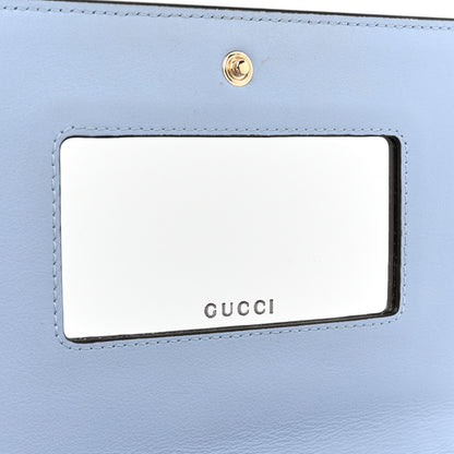 Gucci GG Supreme Monogram Textured Dollar Calfskin Mini GG Marmont Chain Wallet Light Pink Blue Beige 7 of 13