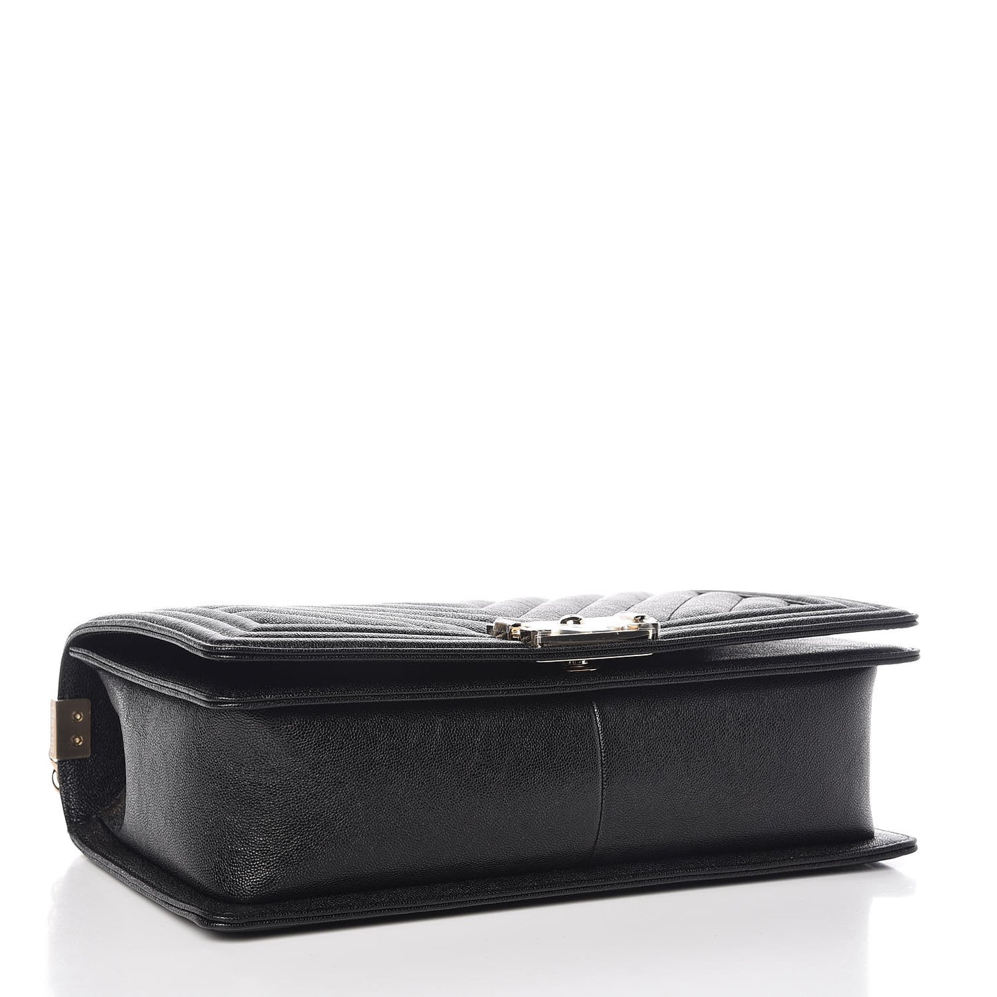 Caviar Chevron Quilted New Medium Boy Flap Black
