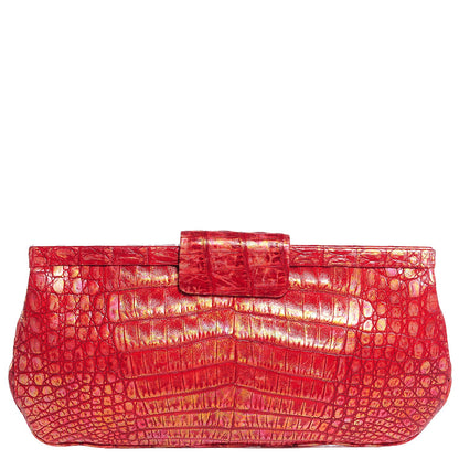 Nancy Gonzalez Crocodile Frame Clutch Orange 1 of 7