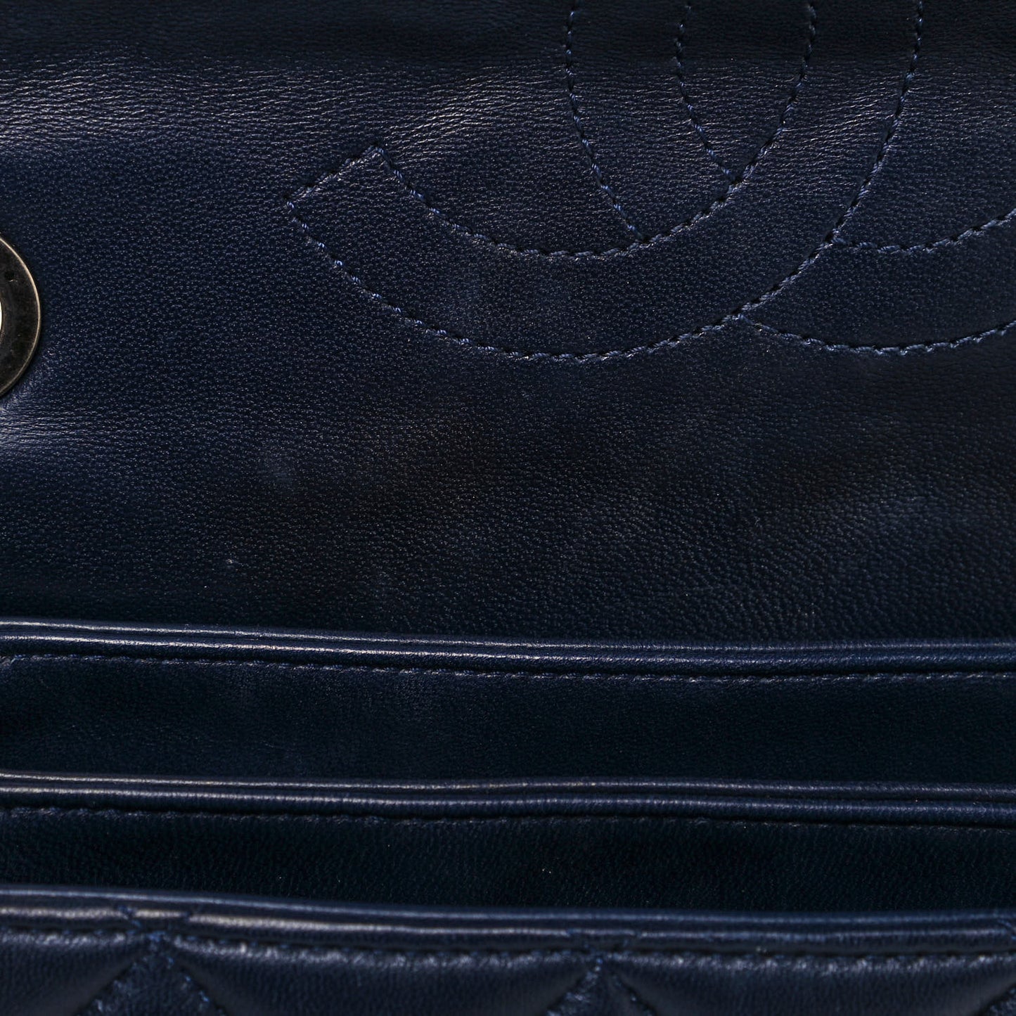 Lambskin Quilted Small Trendy CC Flap Dual Handle Bag Navy