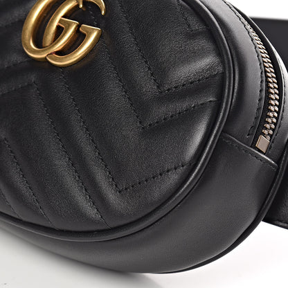 Gucci Calfskin Matelasse GG Marmont Belt Bag 85 34 Black 9 of 9