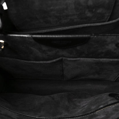 Jimmy Choo Calfskin Large Varenne Logo Top Handle Satchel Black 5 of 8