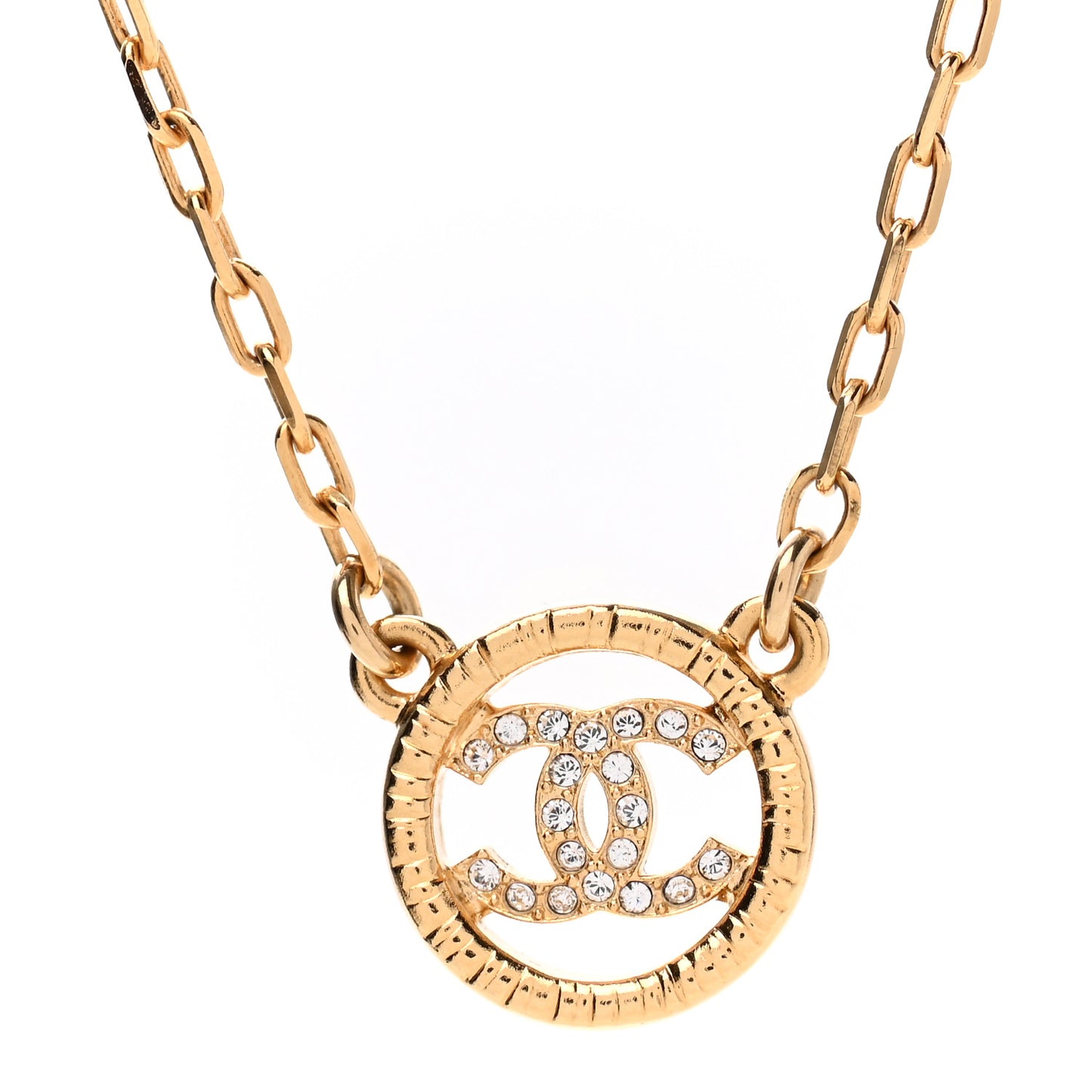 Crystal CC Chain Short Necklace Gold