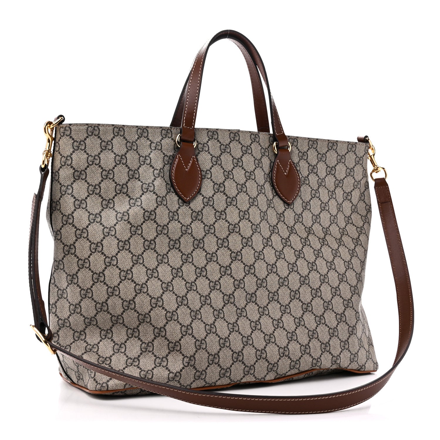 Gucci Soft GG Supreme Monogram Medium Crossbody Tote Beige Cuir 3 of 10