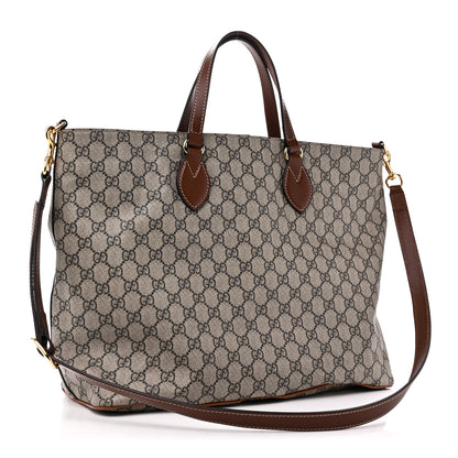 Gucci Soft GG Supreme Monogram Medium Crossbody Tote Beige Cuir 3 of 10