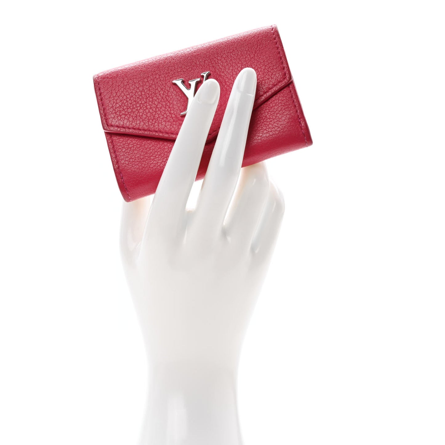 Soft Calfskin My Lockme Compact Wallet Fuchsia