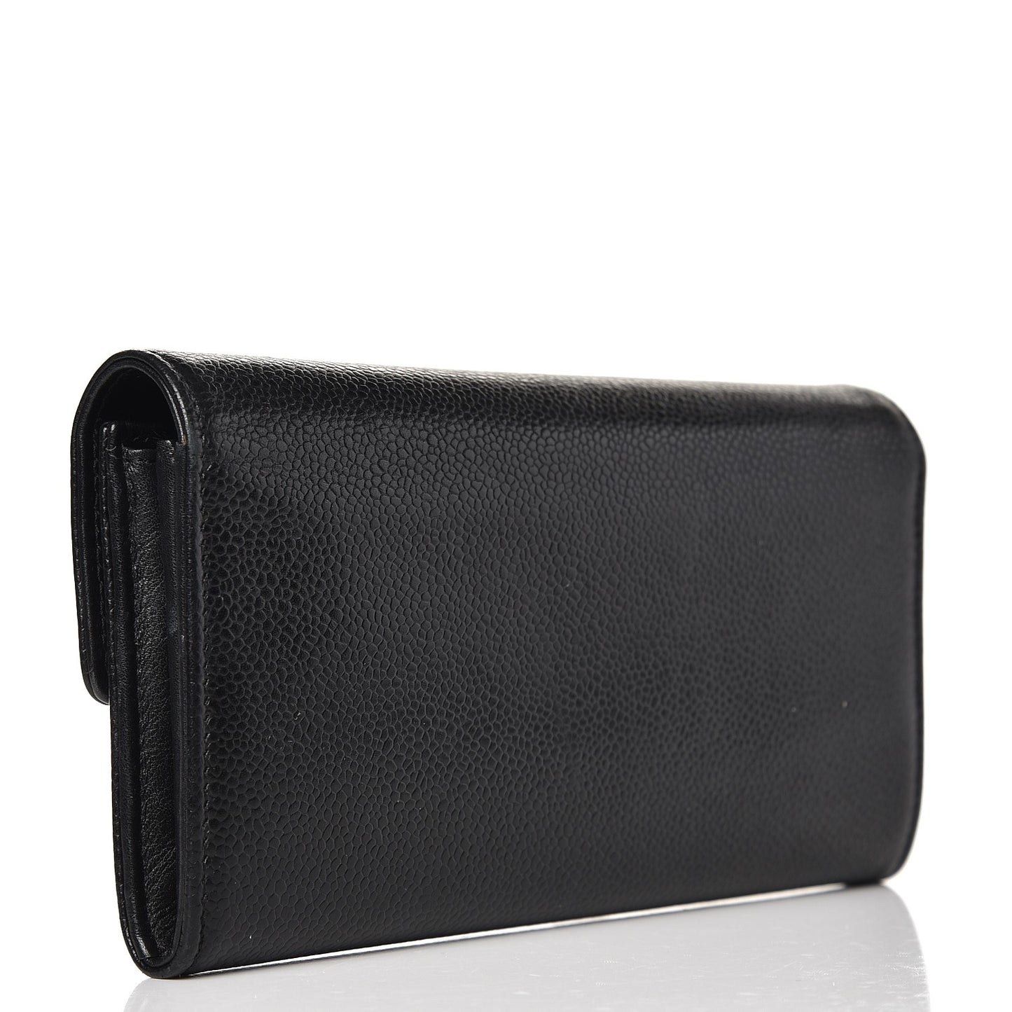 Caviar Timeless CC Large Gusset Flap Wallet Black