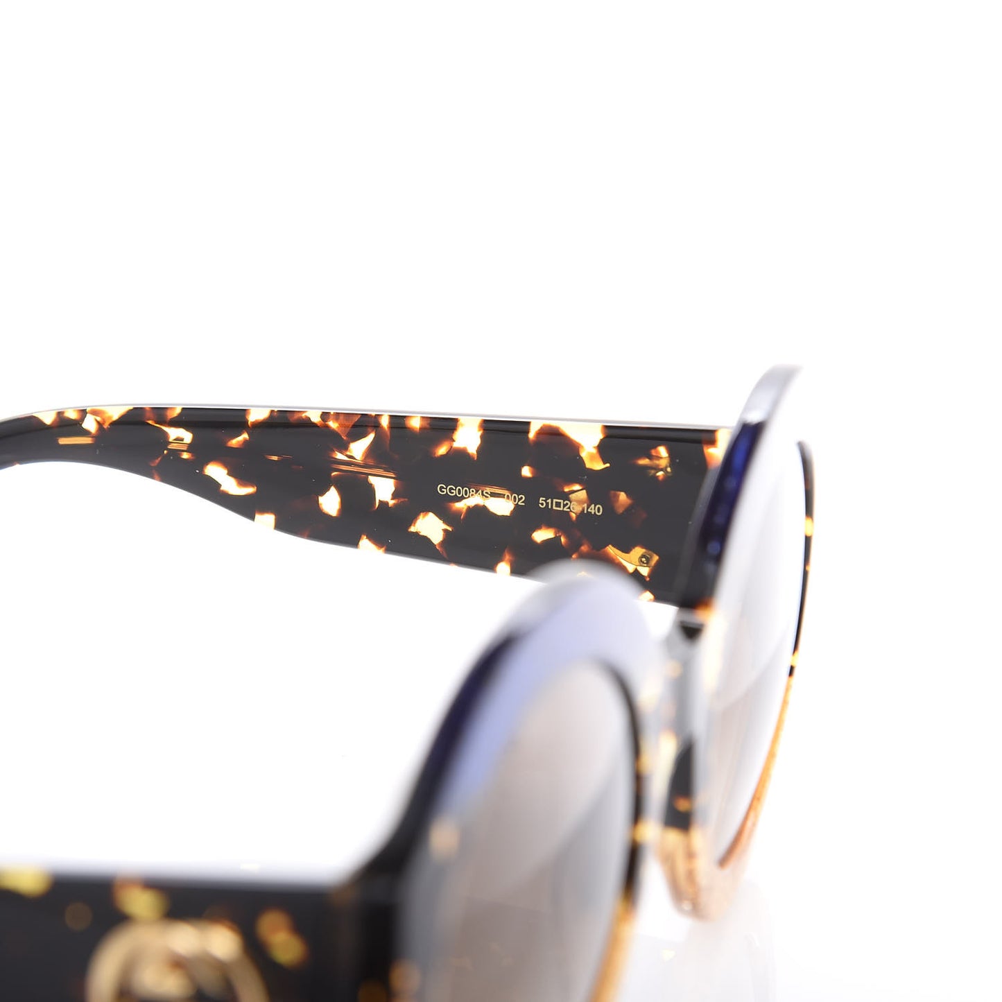 Acetate Round GG0084S Sunglasses Glitter Blue Multi