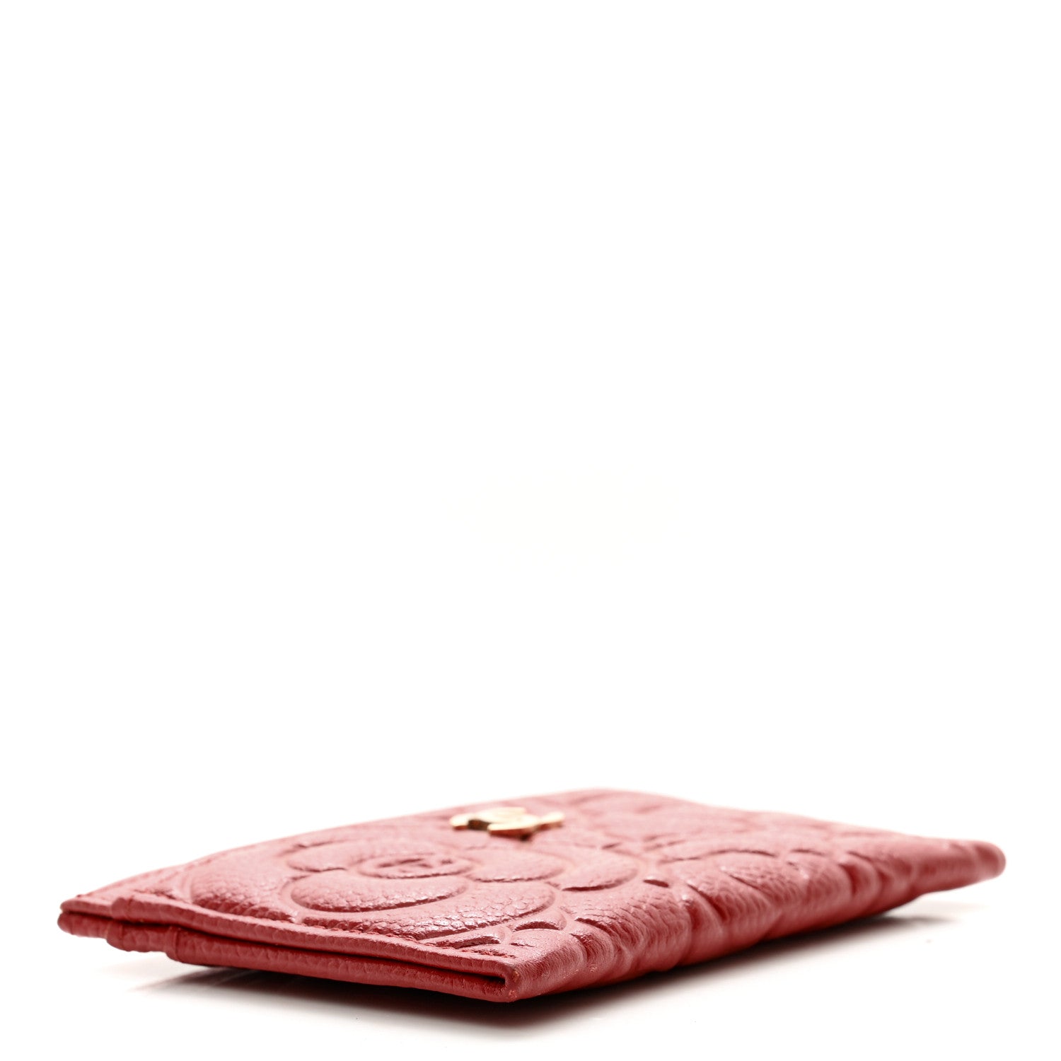 Chanel Caviar Camellia Embossed Card Holder Red 4 of 8