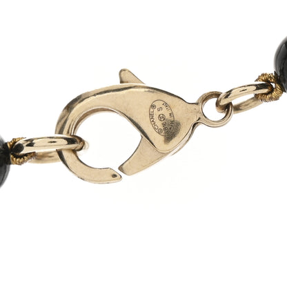 Chanel Metal Beaded CC Long Necklace Gold Black 6 of 6