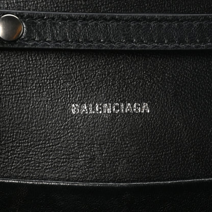 Balenciaga Shiny Calfskin Monochrome Crocodile Embossed Small Hourglass Evening Chain Bag Black 6 of 10
