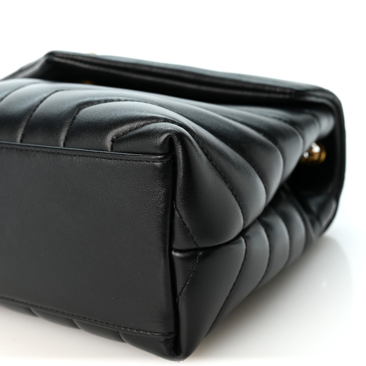 Saint Laurent Calfskin Y Quilted Monogram Small Loulou Chain Satchel Black 9 of 9