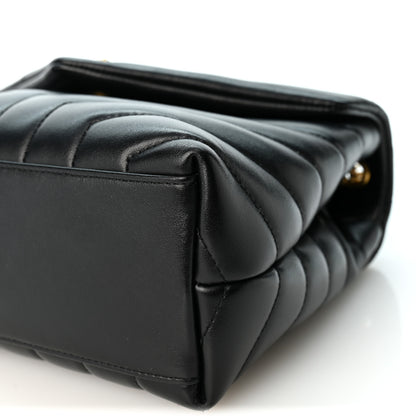 Saint Laurent Calfskin Y Quilted Monogram Small Loulou Chain Satchel Black 9 of 9