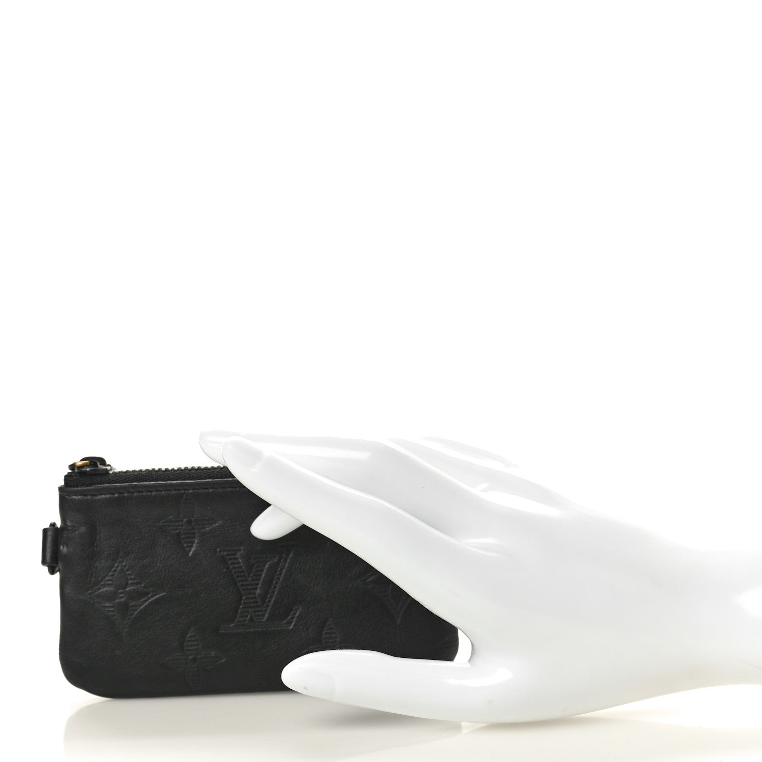 Louis Vuitton Calfskin Monogram Shadow Key Pouch Black 2 of 7