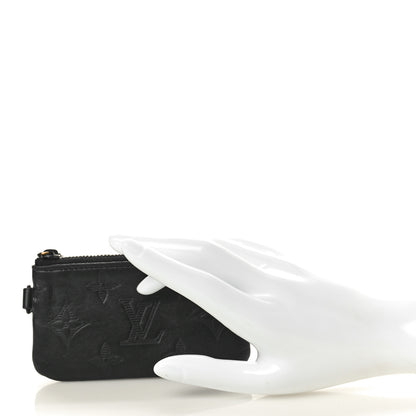 Louis Vuitton Calfskin Monogram Shadow Key Pouch Black 2 of 7