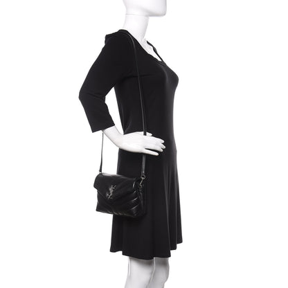 Saint Laurent Calfskin Y Quilted Monogram Toy Loulou Crossbody Bag Black 2 of 11