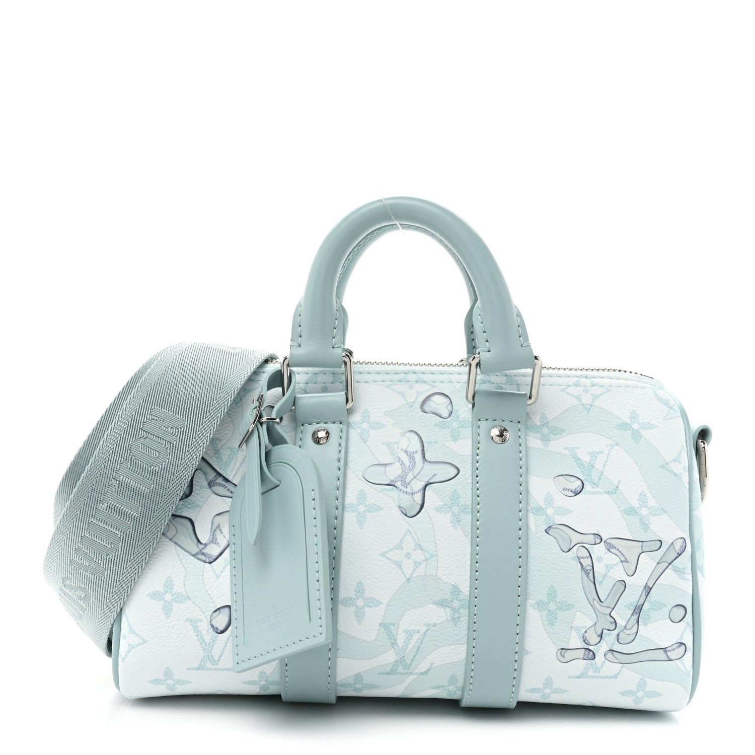 Louis Vuitton Monogram Aquagarden Keepall Bandouliere 25 Crystal Blue 1 of 8