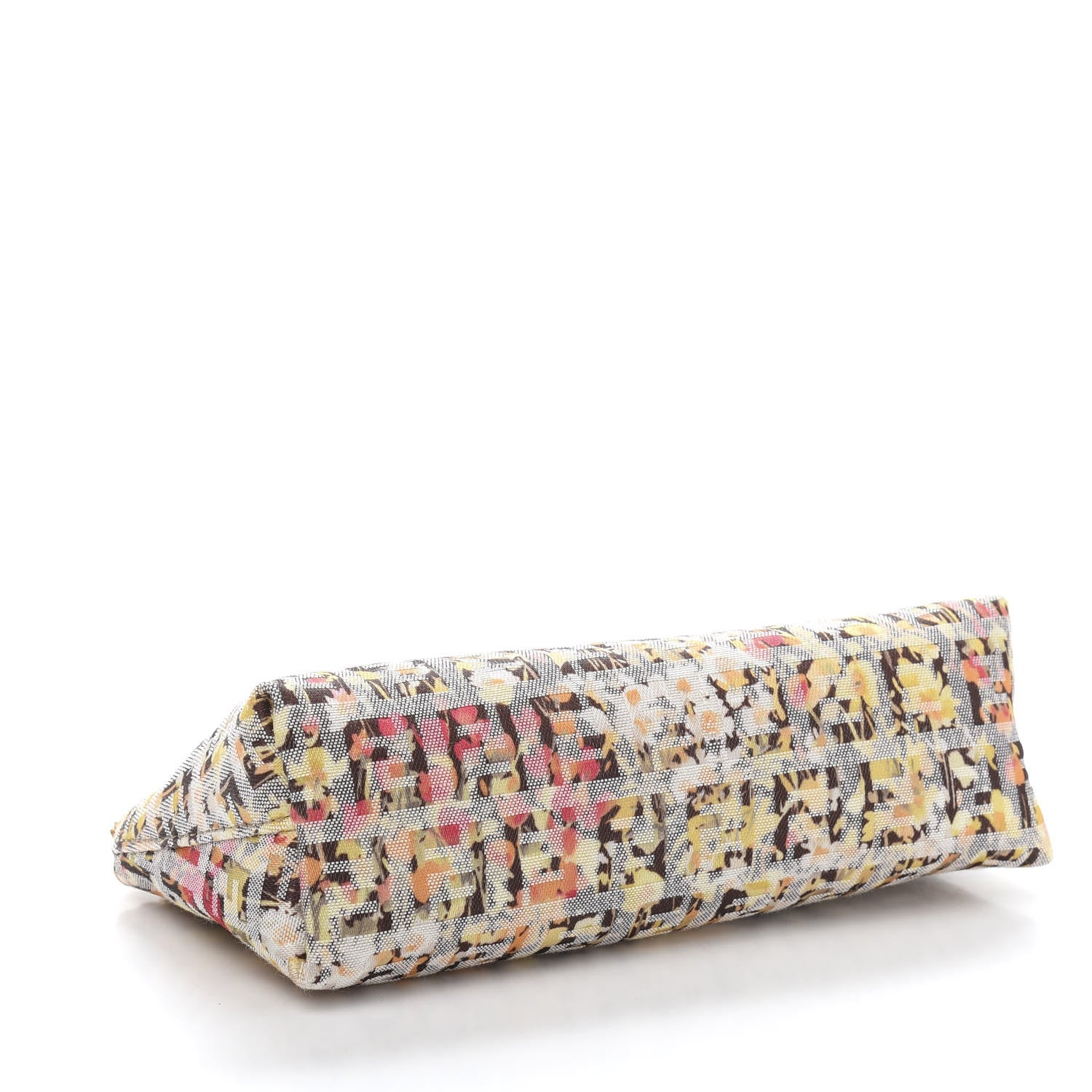 Fendi Zucchino Vitello Floral Forever Cosmetic Pouch Pesca Giallo Saddler 4 of 10