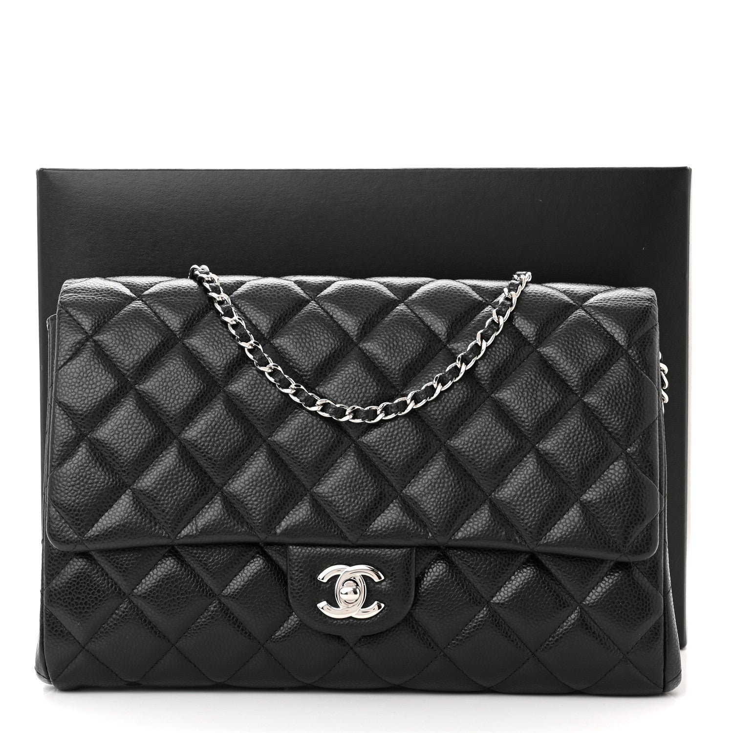 Chanel Caviar Quilted Clutch With Chain Flap Black 10 of 10