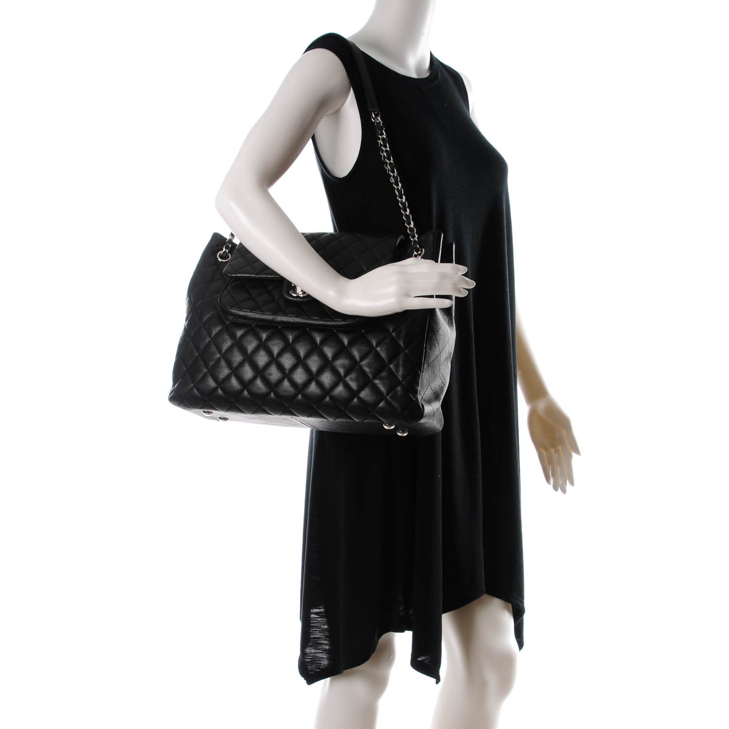 Chanel Caviar Quilted Flap Tote Black 2 of 7