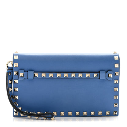 Valentino Garavani Nappa Small Rockstud Wristlet Clutch Light Sapphire 1 of 10