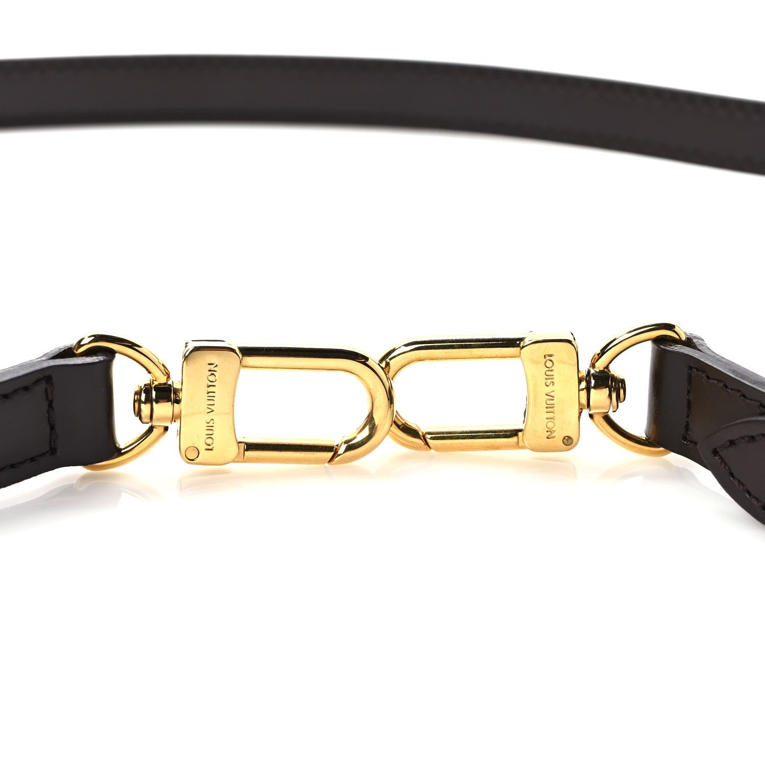 Louis Vuitton Calfskin 16mm Adjustable Shoulder Strap Brown 3 of 4