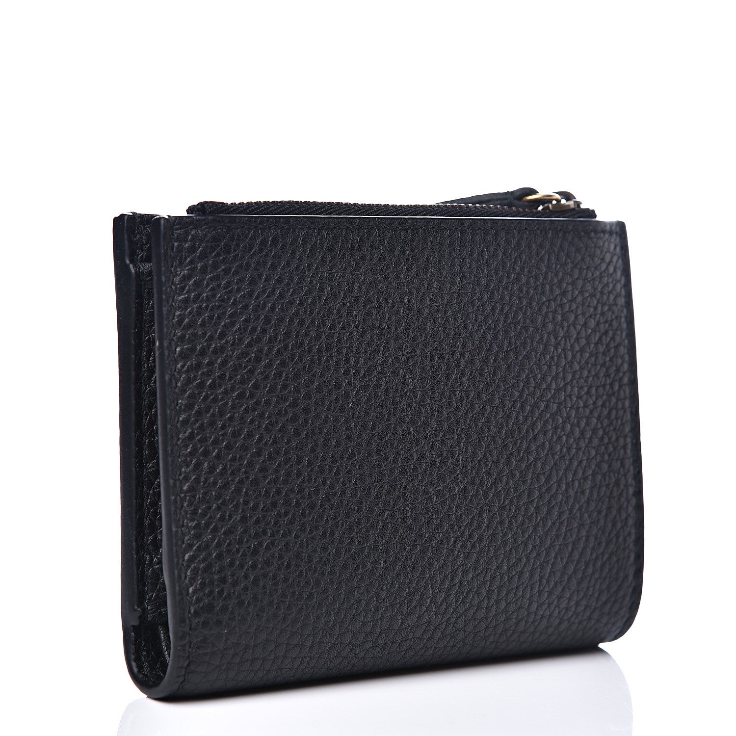 Gucci Pebbled Calfskin Animalier Card Case Wallet Black 2 of 7