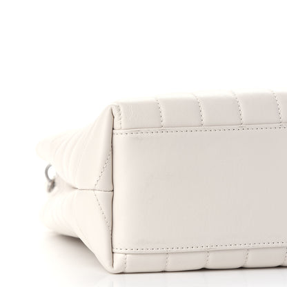 Saint Laurent Calfskin Y Quilted Monogram Small Loulou Shopper Cream Souffle 5 of 8