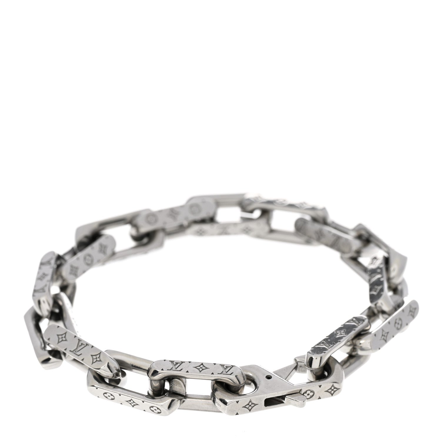 Louis Vuitton Monogram Chain Link Bracelet M Silver 3 of 5