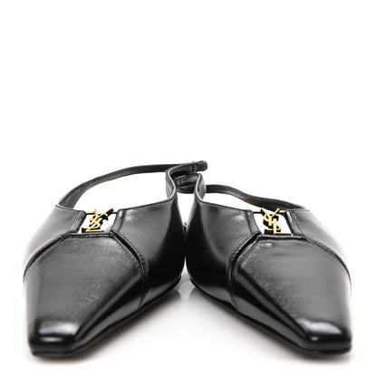 Saint Laurent Nappa Babylone Slingback Flats 36.5 Black 3 of 8